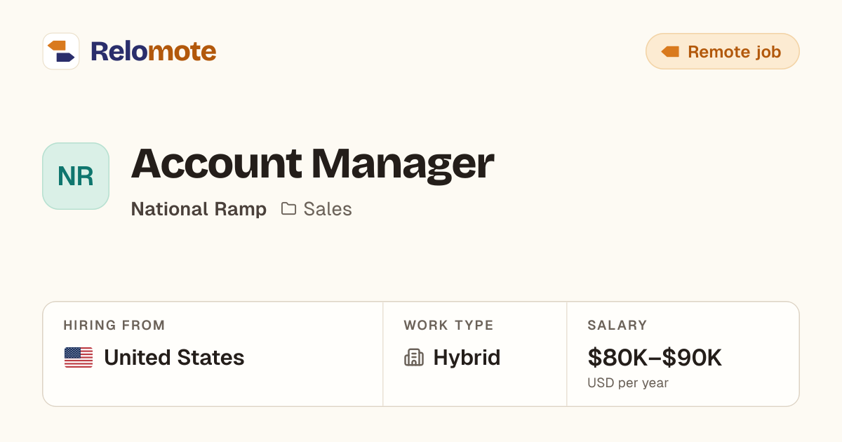 Account Manager at National Ramp | Relomote