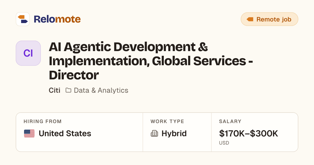 AI Agentic Development & Implementation, Global Services - Director…