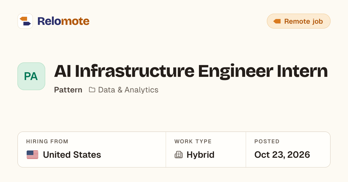 AI Infrastructure Engineer Intern at Pattern | Relomote