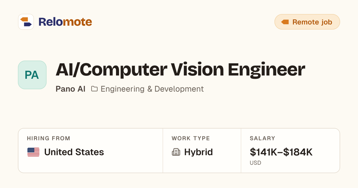 AI/Computer Vision Engineer at Pano AI | Relomote