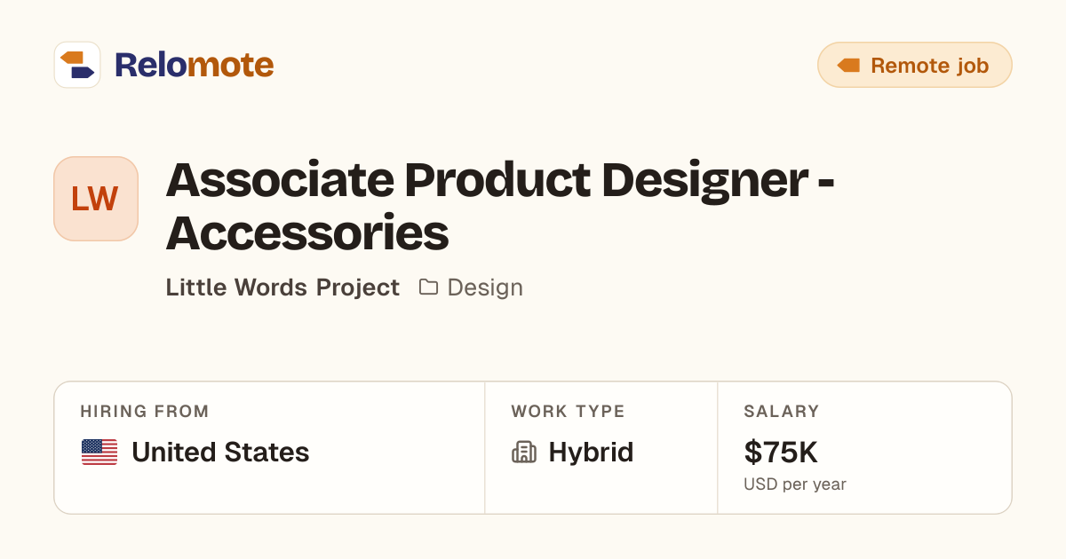 Associate Product Designer - Accessories at Little Words Project