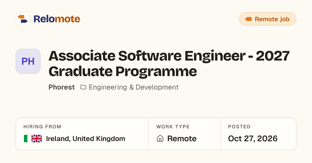 Associate Software Engineer - 2027 Graduate Programme at Phorest