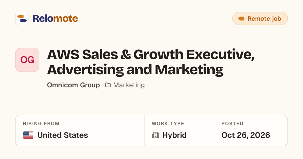 AWS Sales & Growth Executive, Advertising and Marketing at Omnicom…