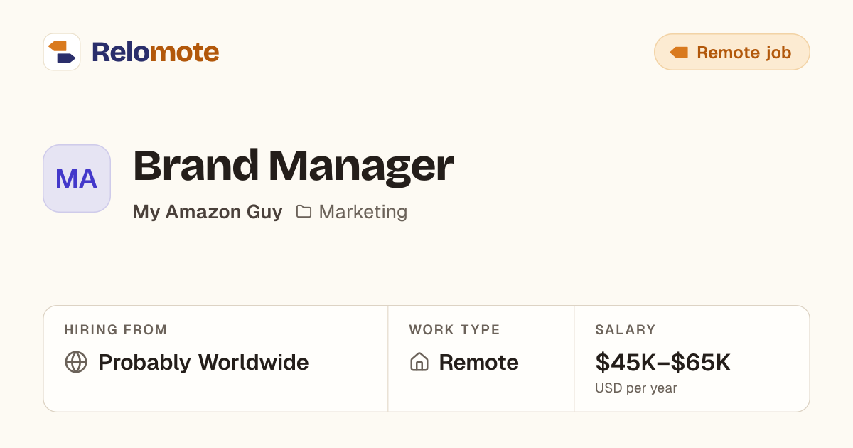 Brand Manager at My Amazon Guy | Relomote