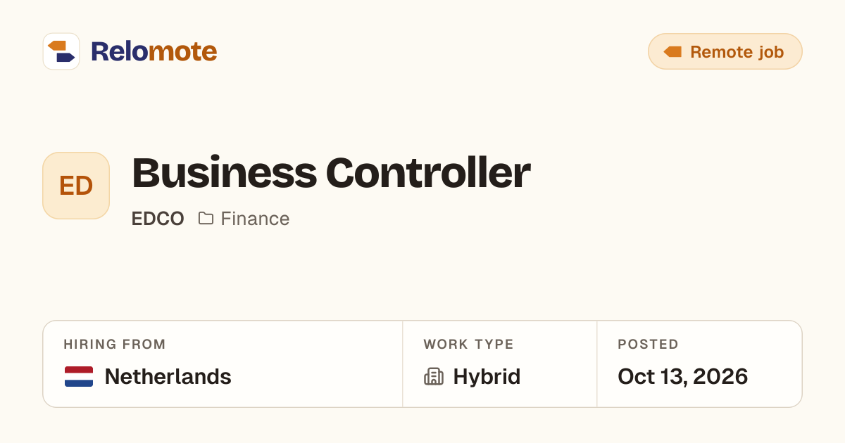 Business Controller at EDCO | Relomote