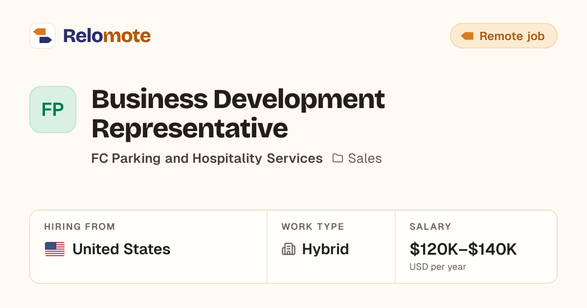Business Development Representative at FC Parking and Hospitality…
