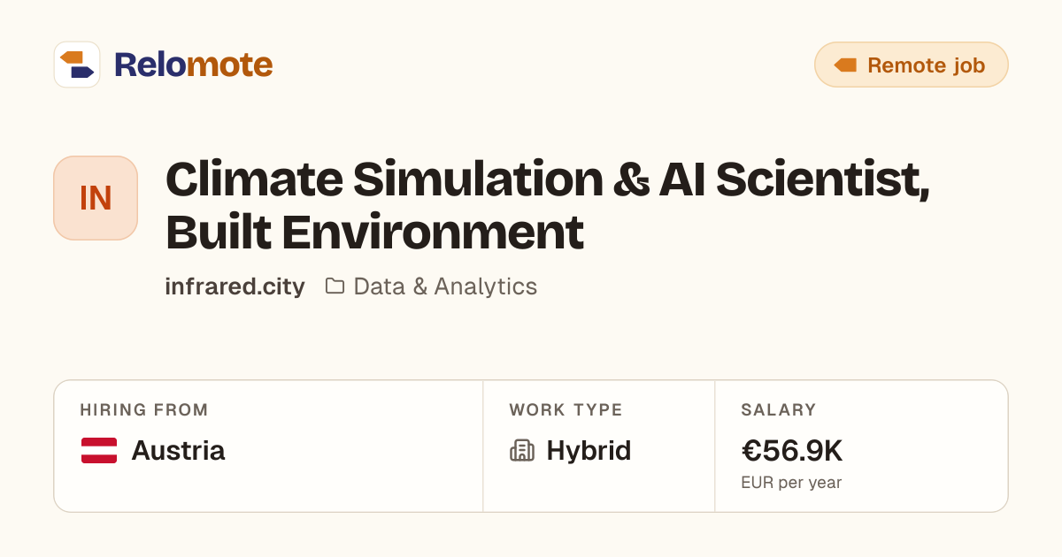 Climate Simulation & AI Scientist, Built Environment at infrared.city