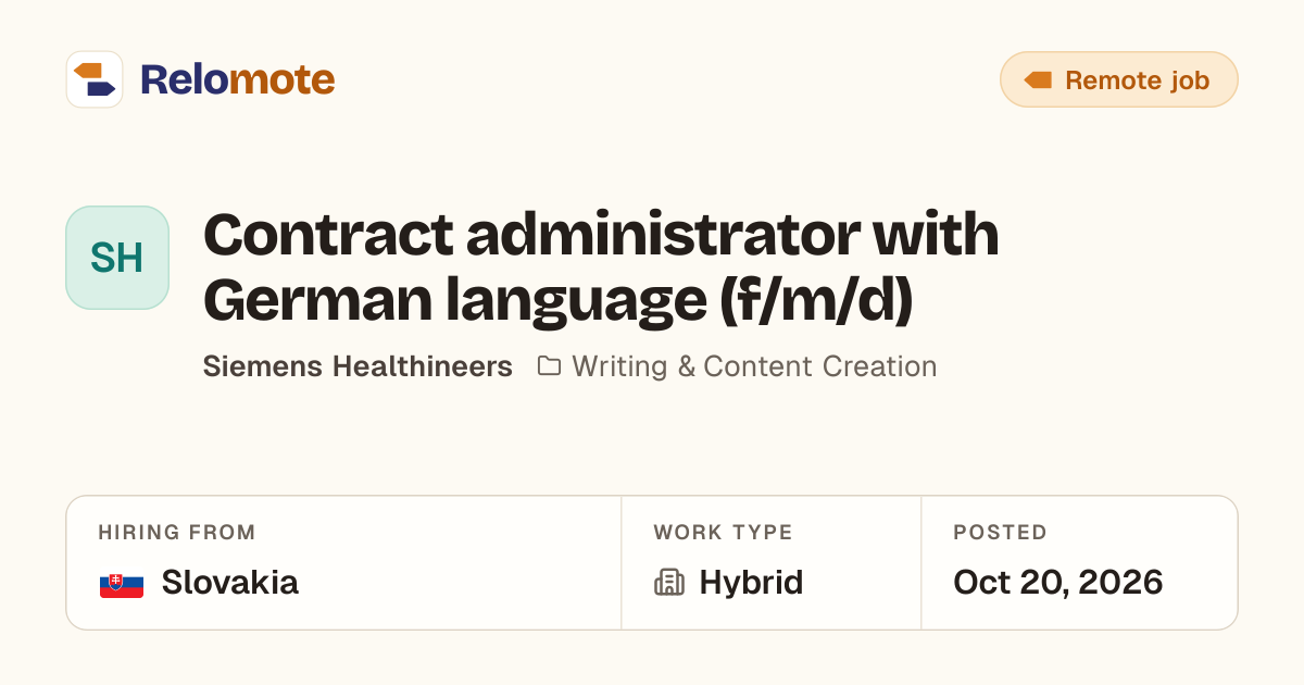 Contract administrator with German language (f/m/d) at Siemens…