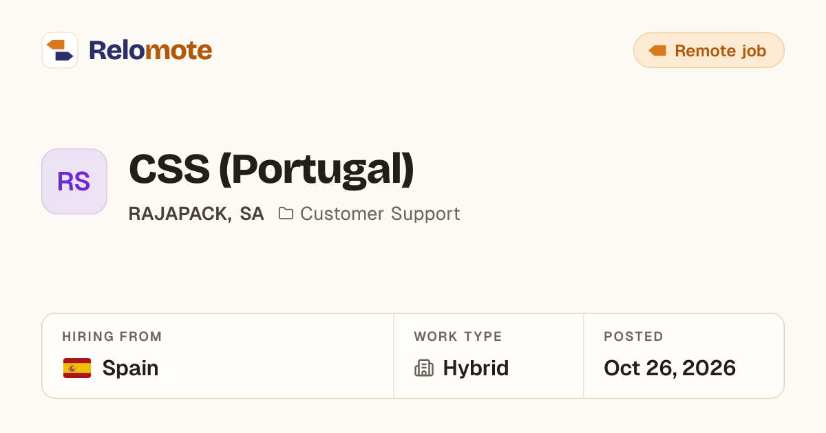 CSS (Portugal) at RAJAPACK, SA | Relomote