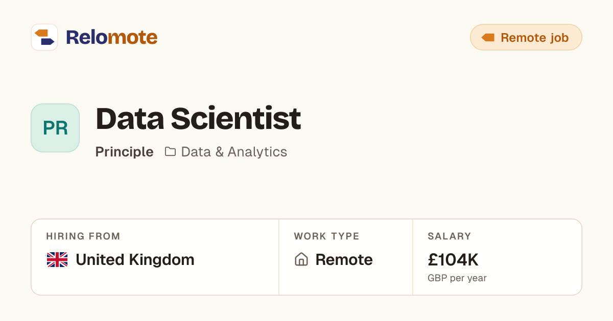 Data Scientist at Principle | Relomote