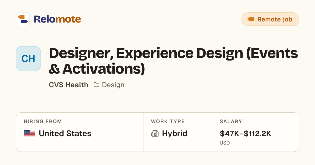 Designer, Experience Design (Events & Activations) at CVS Health
