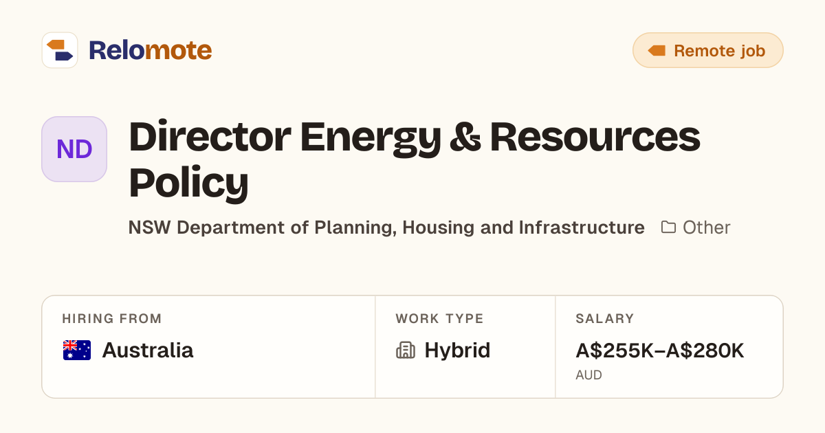 Director Energy & Resources Policy at NSW Department of Planning,…
