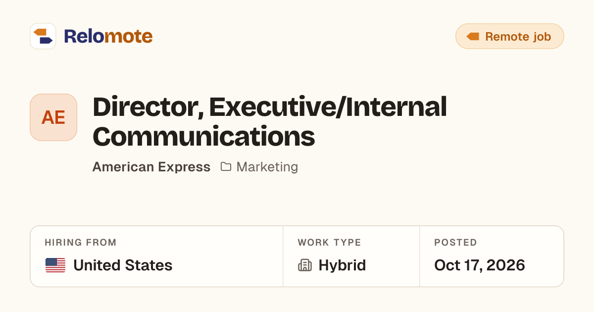Director, Executive/Internal Communications at American Express