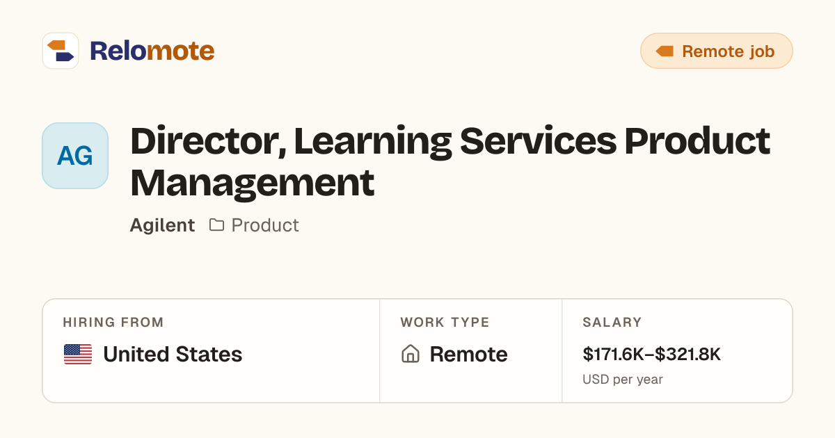 Director, Learning Services Product Management at Agilent | Relomote