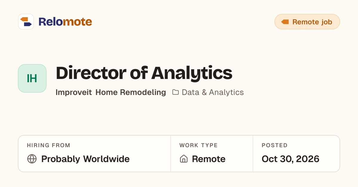 Director of Analytics at Improveit Home Remodeling | Relomote