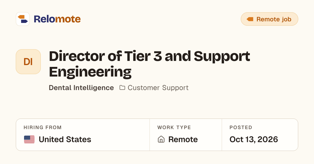 Director of Tier 3 and Support Engineering at Dental Intelligence