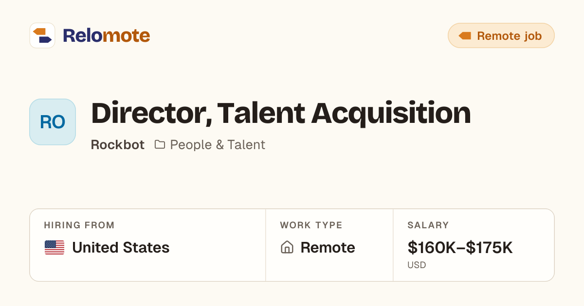 Director, Talent Acquisition at Rockbot | Relomote