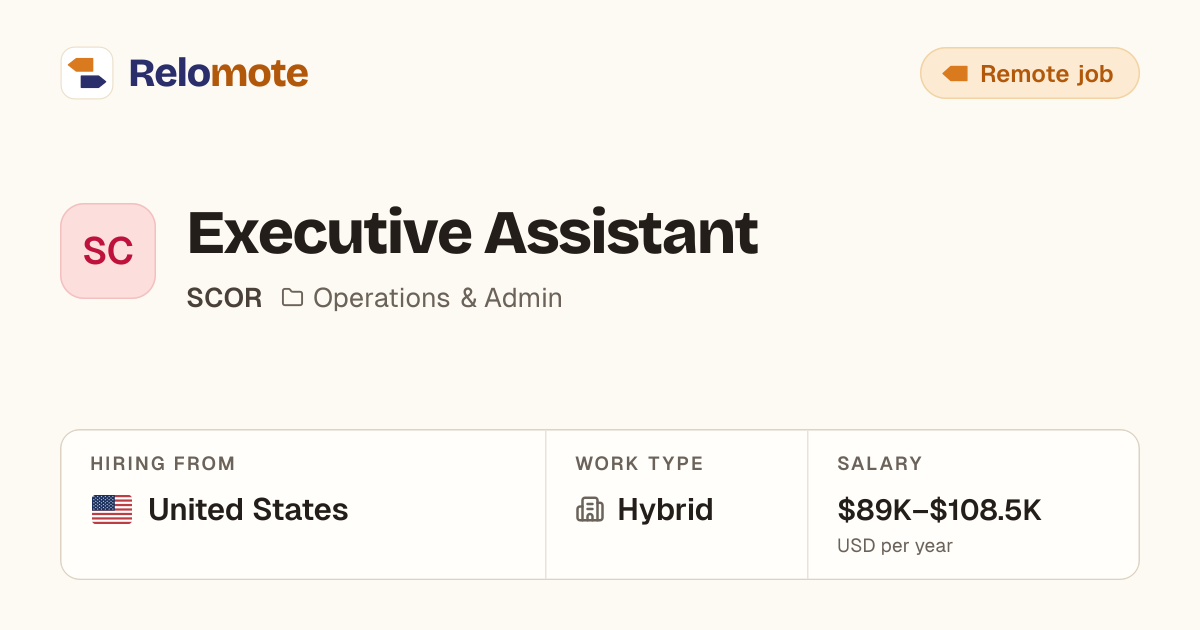 Executive Assistant at SCOR | Relomote