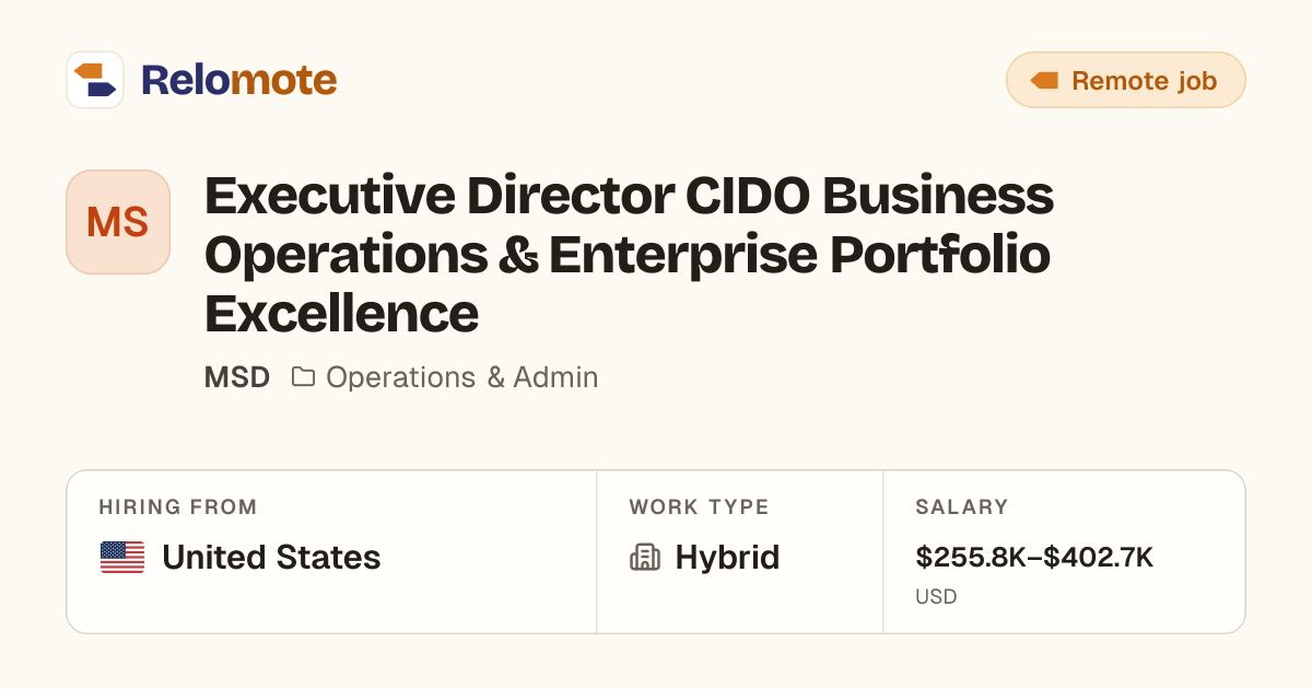 Executive Director CIDO Business Operations & Enterprise Portfolio…
