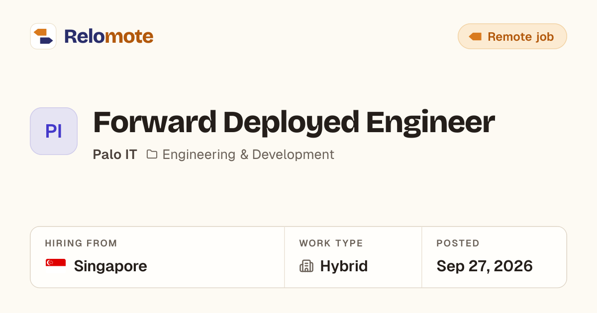 Forward Deployed Engineer at Palo IT | Relomote