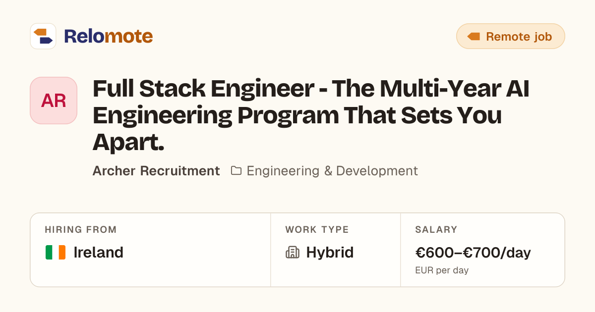 Full Stack Engineer - The Multi-Year AI Engineering Program That…