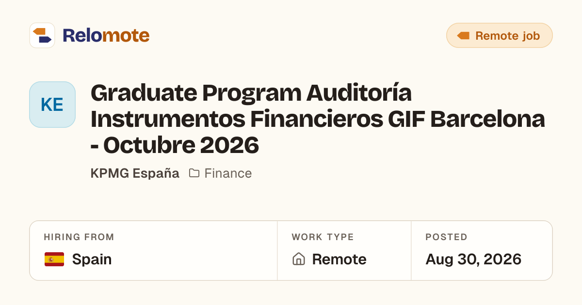 Graduate Program Auditoría Instrumentos Financieros GIF Barcelona