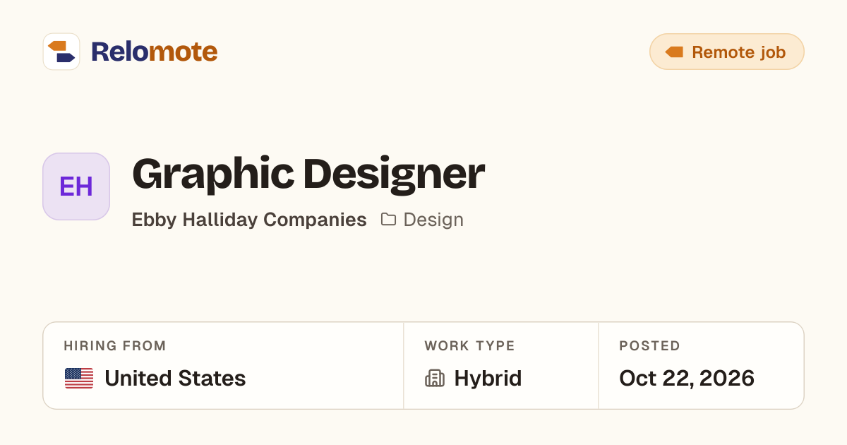 Graphic Designer at Ebby Halliday Companies | Relomote