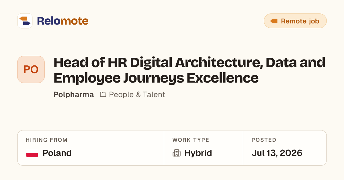 Head of HR Digital Architecture, Data and Employee Journeys…