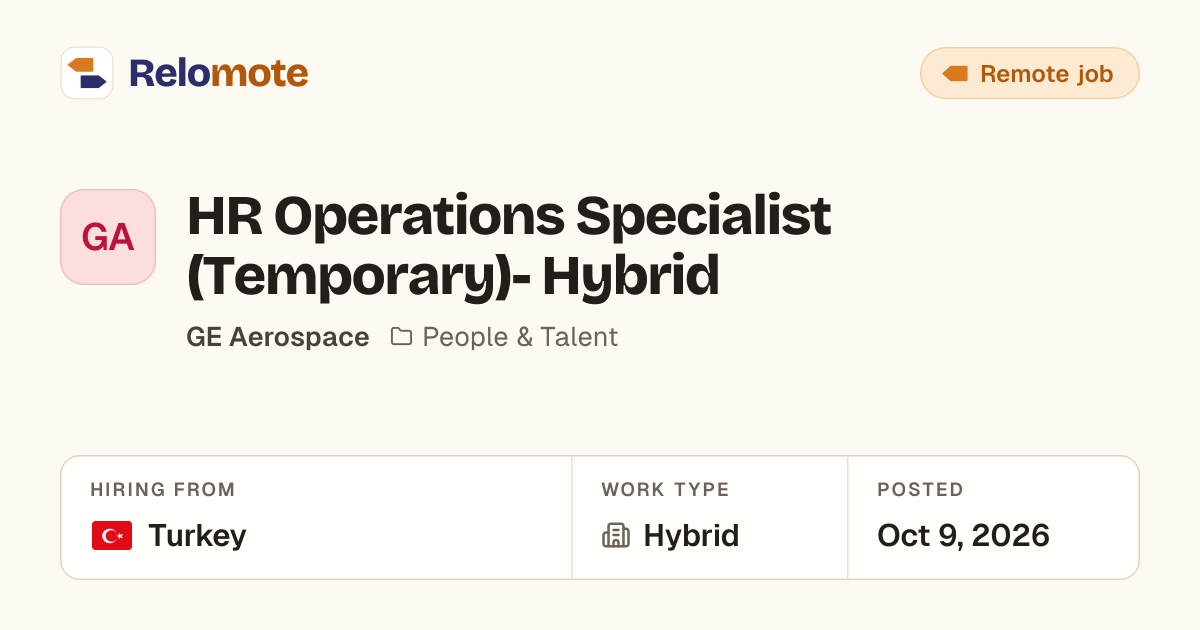 HR Operations Specialist (Temporary)- Hybrid at GE Aerospace