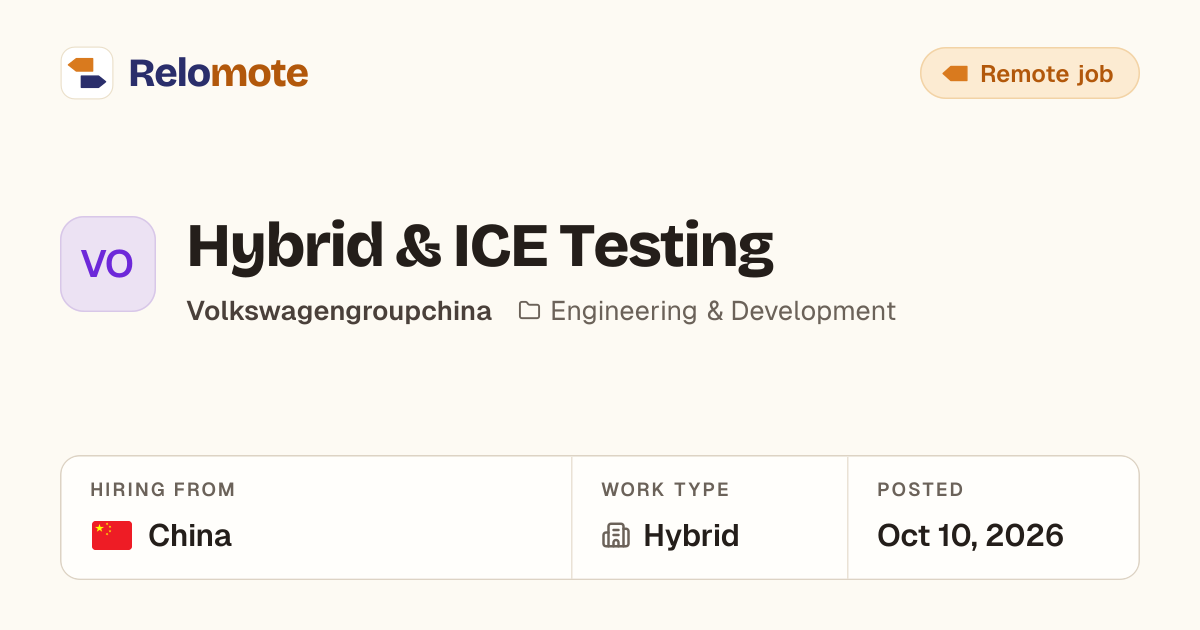 Hybrid & ICE Testing at Volkswagengroupchina | Relomote