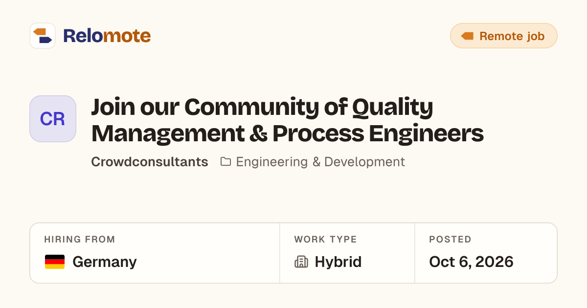 Join our Community of Quality Management & Process Engineers at…