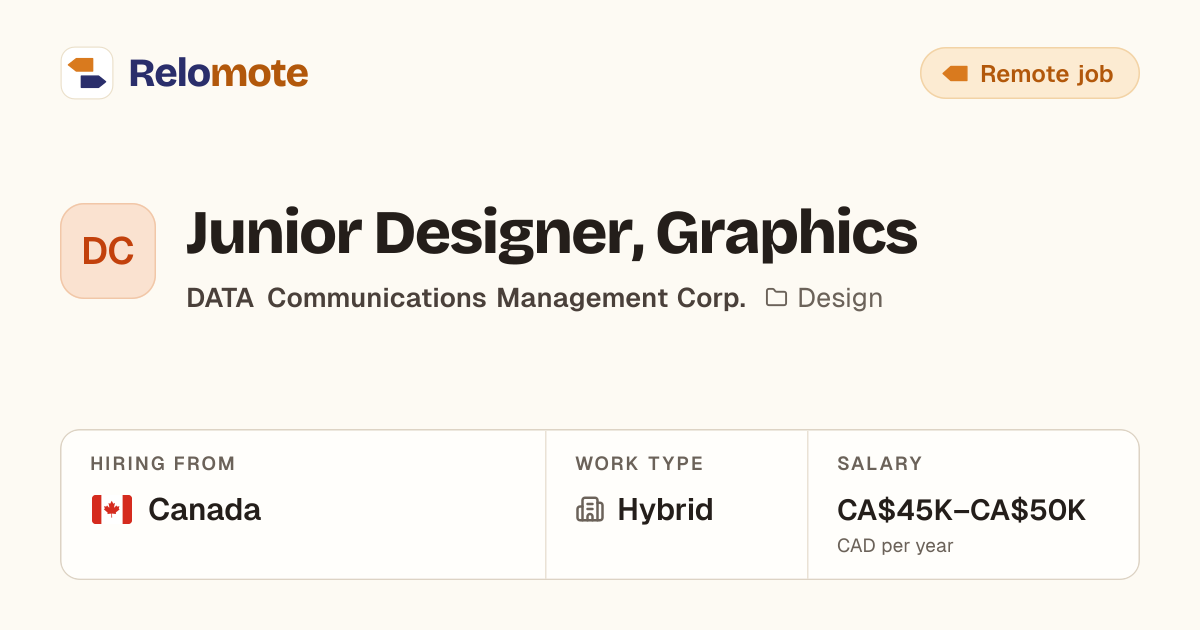 Junior Designer, Graphics at DATA Communications Management Corp.