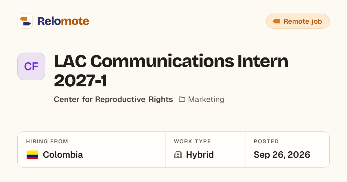 LAC Communications Intern 2027-1 at Center for Reproductive Rights