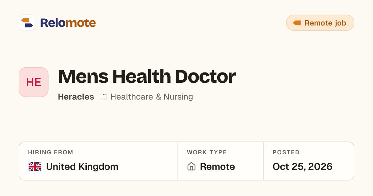 Mens Health Doctor at Heracles | Relomote