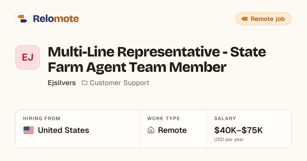 Multi-Line Representative - State Farm Agent Team Member at Ejsilvers