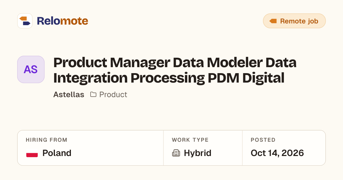 Product Manager Data Modeler Data Integration Processing PDM Digital…