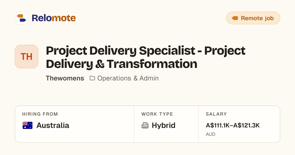 Project Delivery Specialist - Project Delivery & Transformation at…