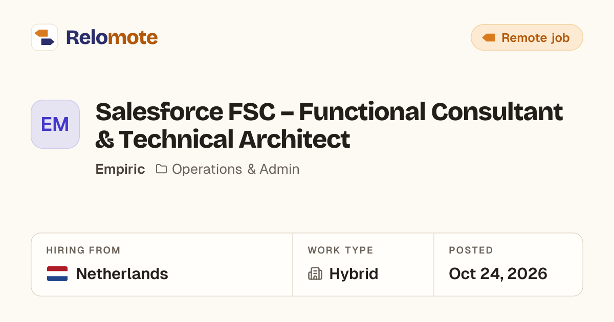 Salesforce FSC – Functional Consultant & Technical Architect at…