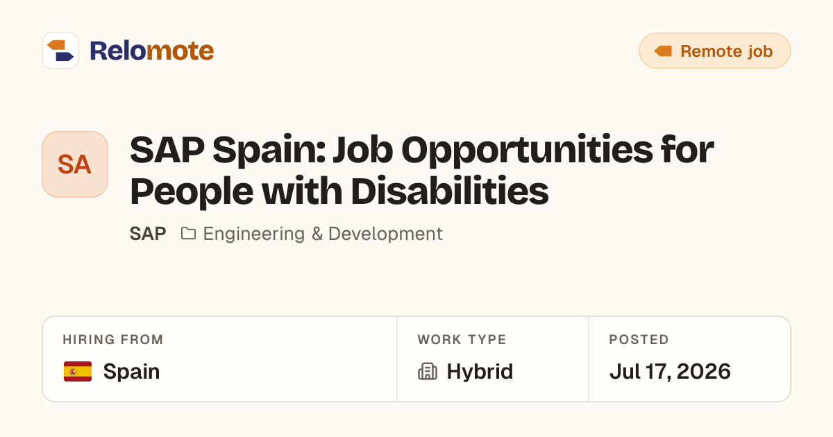 SAP Spain: Job Opportunities for People with Disabilities at SAP