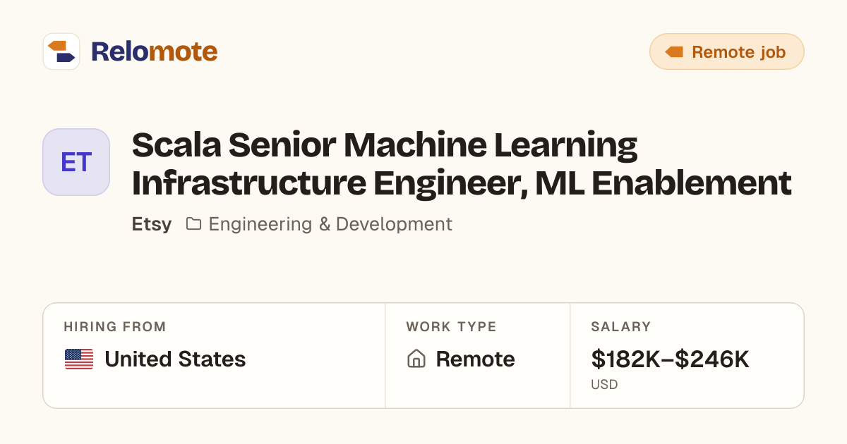 Scala Senior Software Engineer I, Machine Learning, ML Enablement at…