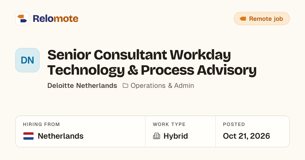 Senior Consultant Workday Technology & Process Advisory at Deloitte…