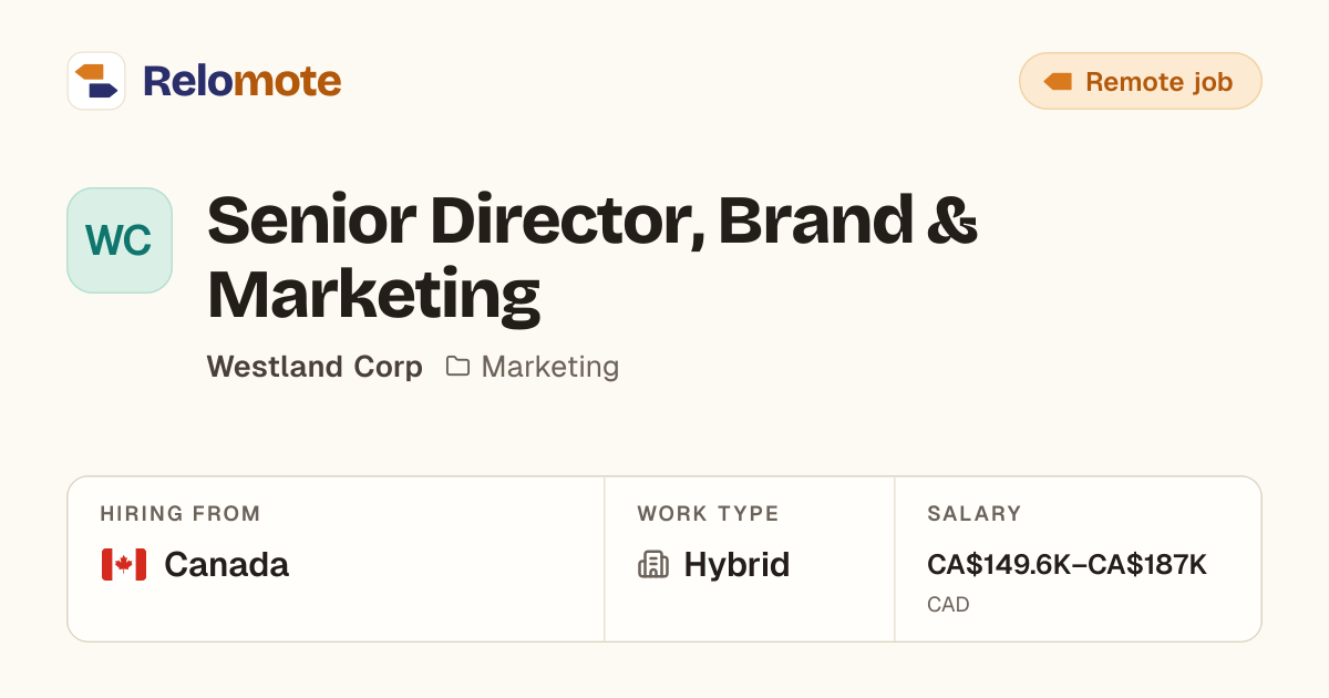 Senior Director, Brand & Marketing at Westlandcorp | Relomote