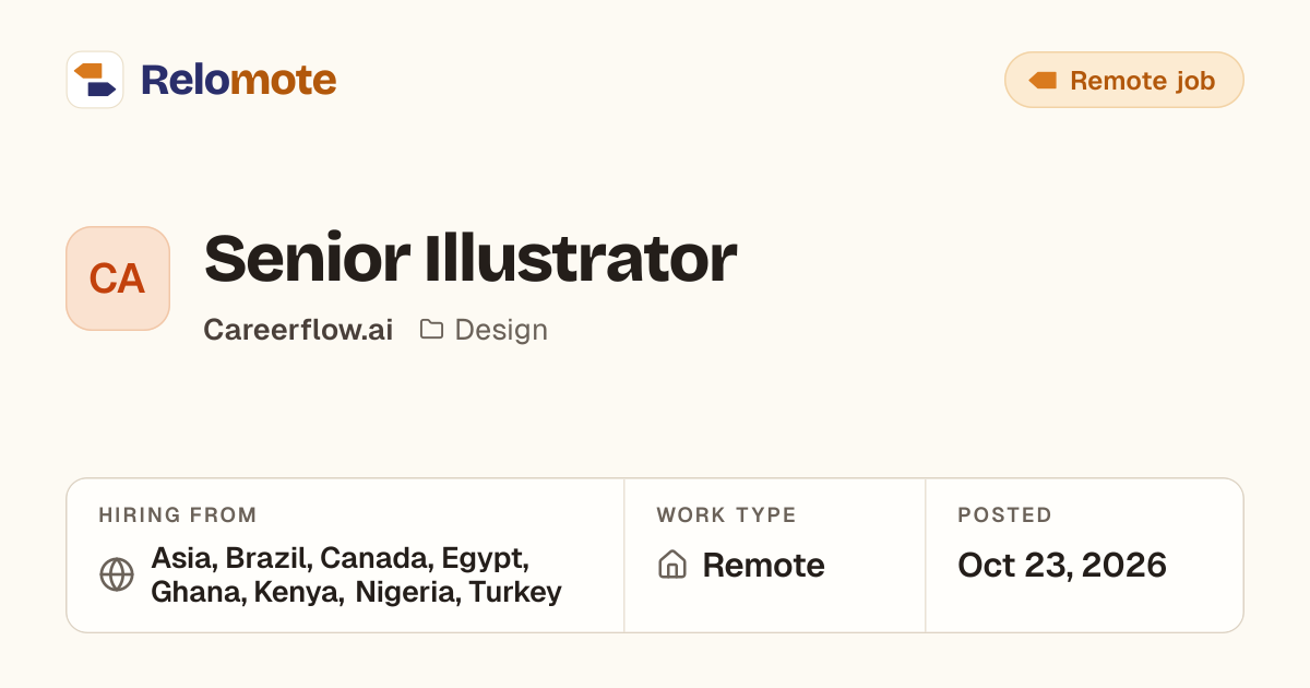 Senior Illustrator at Careerflow.ai | Relomote