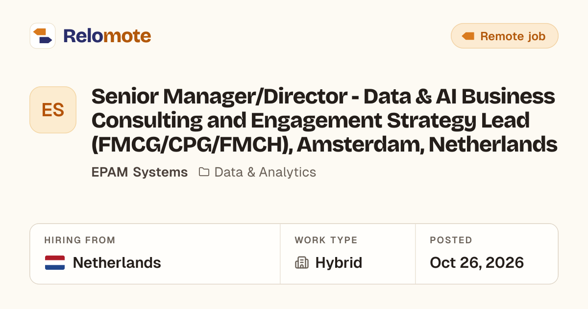 Senior Manager/Director - Data & AI Business Consulting and…