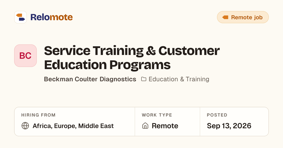 Service Training & Customer Education Programs at Beckman Coulter ...