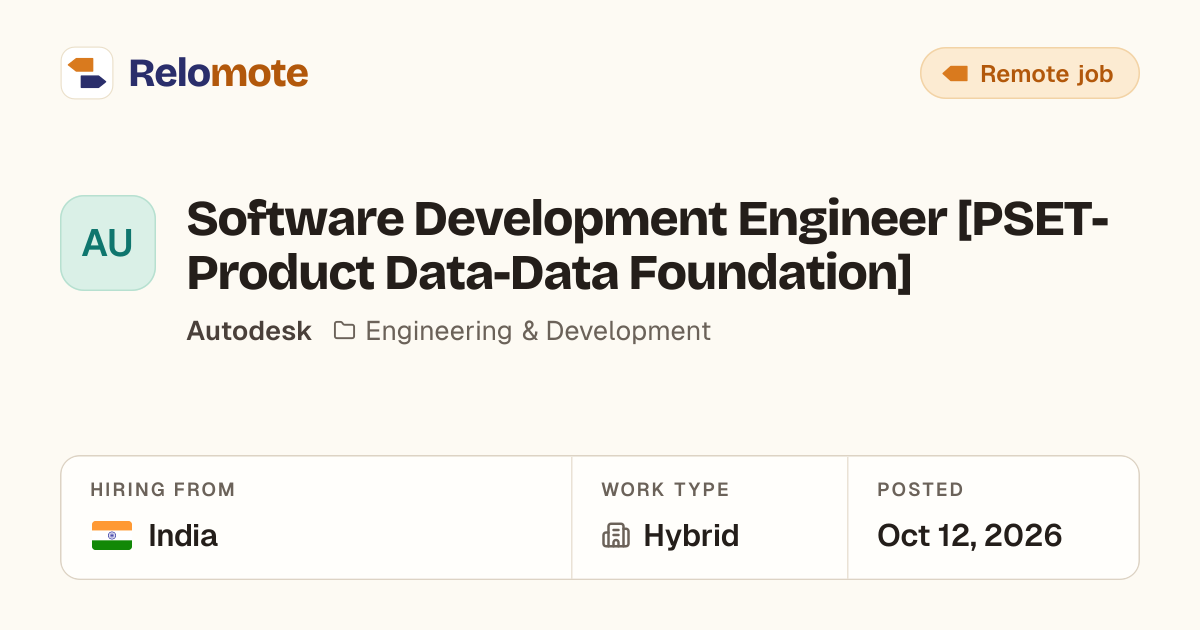 Software Development Engineer [PSET-Product Data-Data Foundation] at…