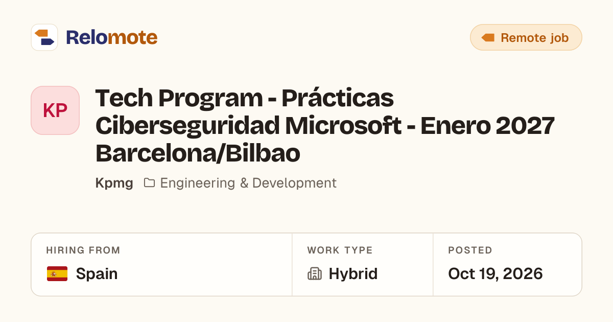 Tech Program - Prácticas Ciberseguridad Microsoft - Enero 2027…