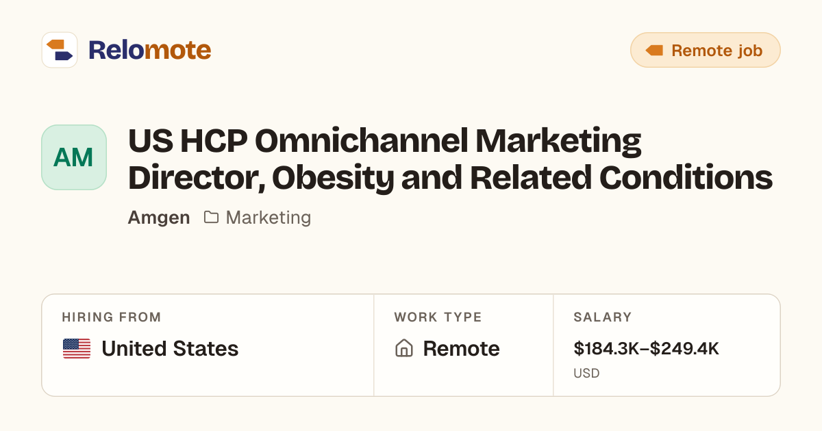 US HCP Omnichannel Marketing Director, Obesity and Related…