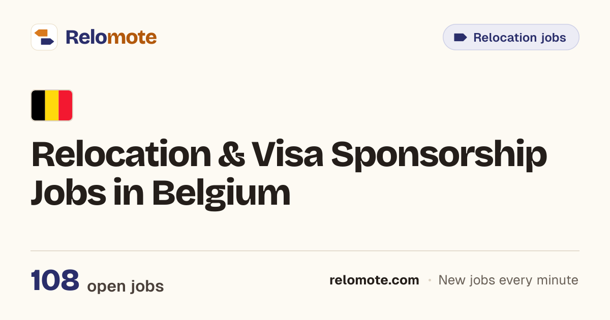 108 Relocation & Visa Sponsorship Jobs in Belgium, October 2026