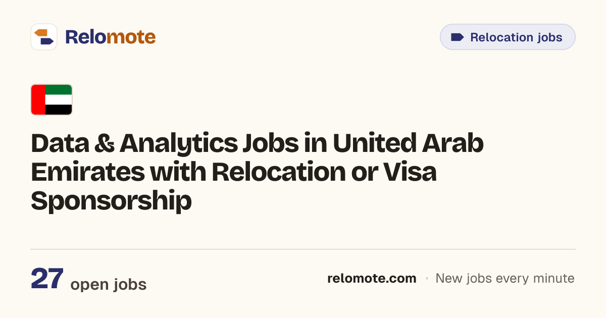 23 Data & Analytics Jobs in United Arab Emirates with Relocation or ...